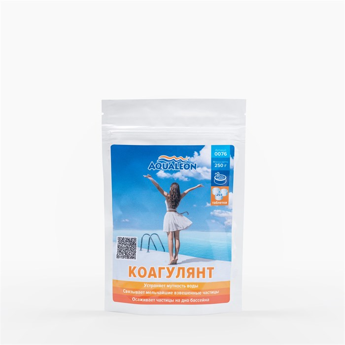 Aqualeon Коагулянт (картриджи по 5 таблеток 25 г) 0,25 кг zip-lock 0076 уп10 73624