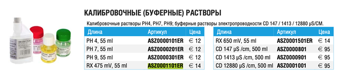 Etatron Калибровочный раствор RX 475 mV, 55 ml ASZ0001101ER 16704