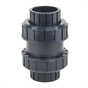 ПВХ Клапан обратный 40 пружинный с 2 гайками 82446